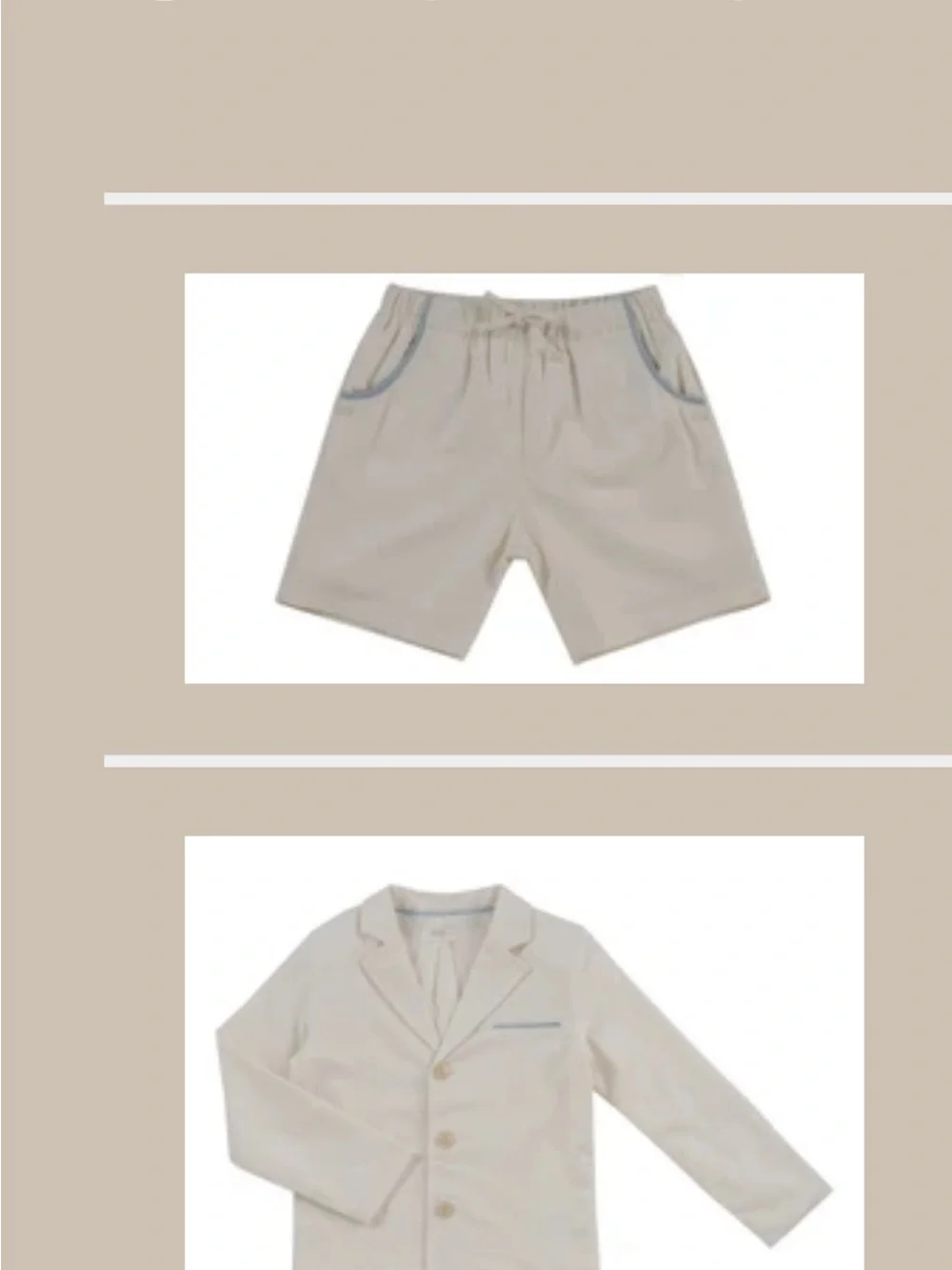 Kipp Todd linen off-white suit (shorts and blazer)
